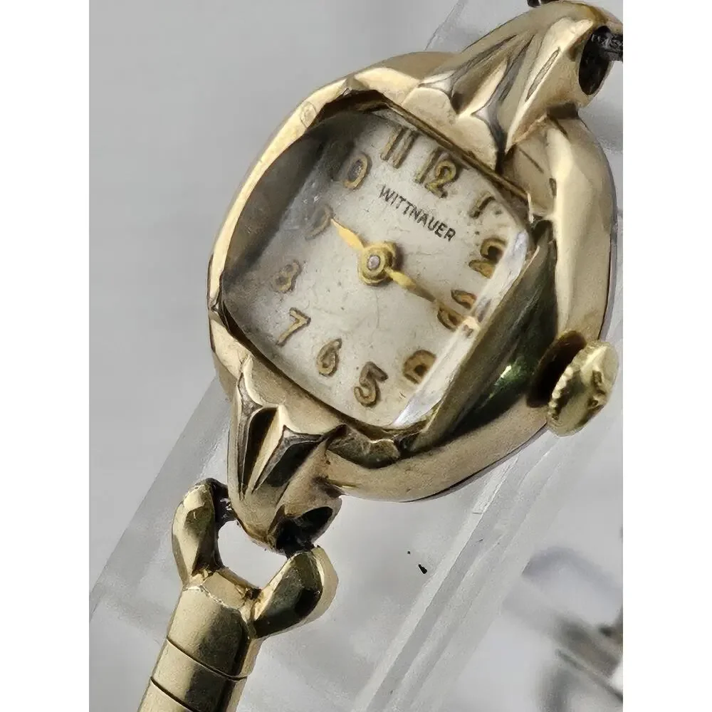 Vintage Ladies Wittnauer 10k Plated Watch & Band 17 Jewels Expansion Band Runs - Picture 4 of 16